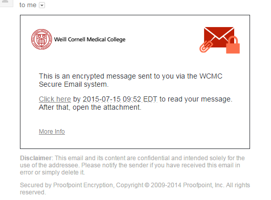 encrypted email notice