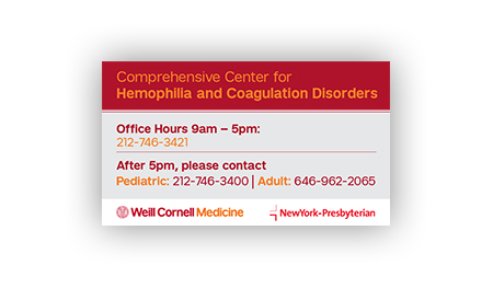 Hospital contact information magnet card for patients