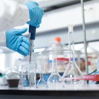 Researcher conducting a lab experiment