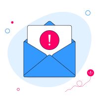 Email with a warning symbol 