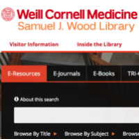 Screenshot of new library homepage