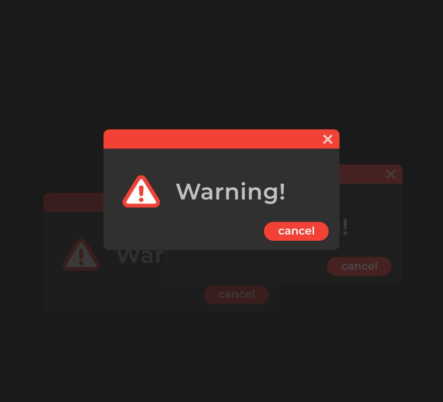 Warning pop-up window