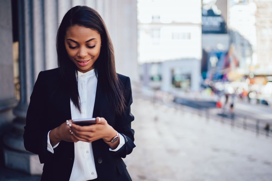 woman using smartphone