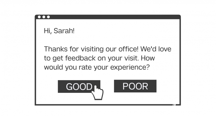 Sample of an inline email survey question