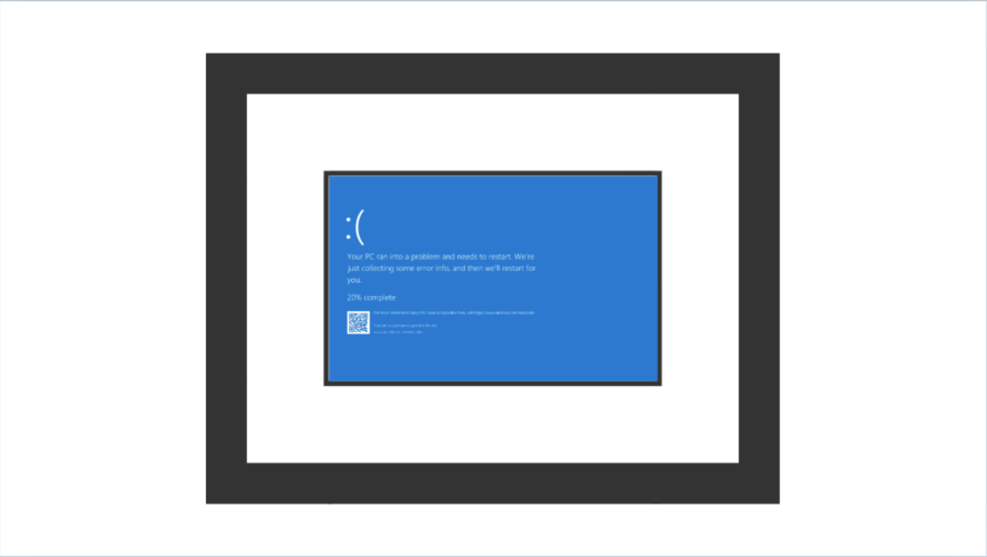 Image of a screenshot showing Microsoft's Blue Screen of Death