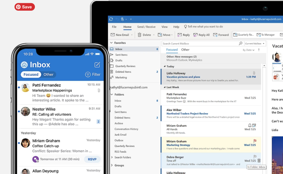 Microsoft Outlook on device