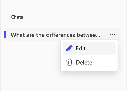 Edit button for chat history in Copilot