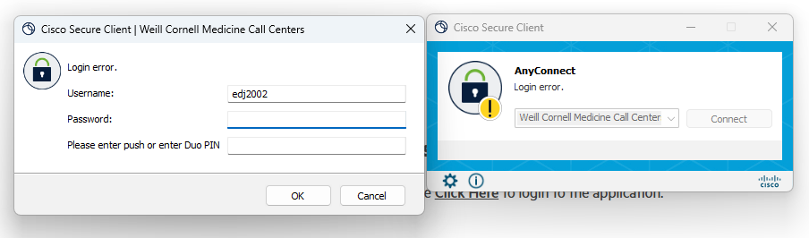current VPN login