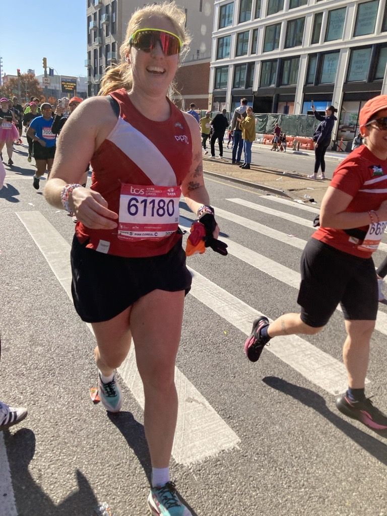 angela running NYC marathon