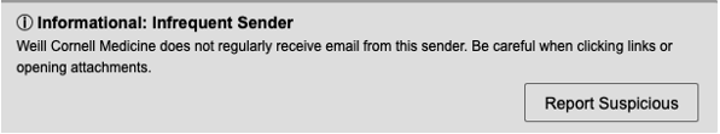 Infrequent External Sender email tag