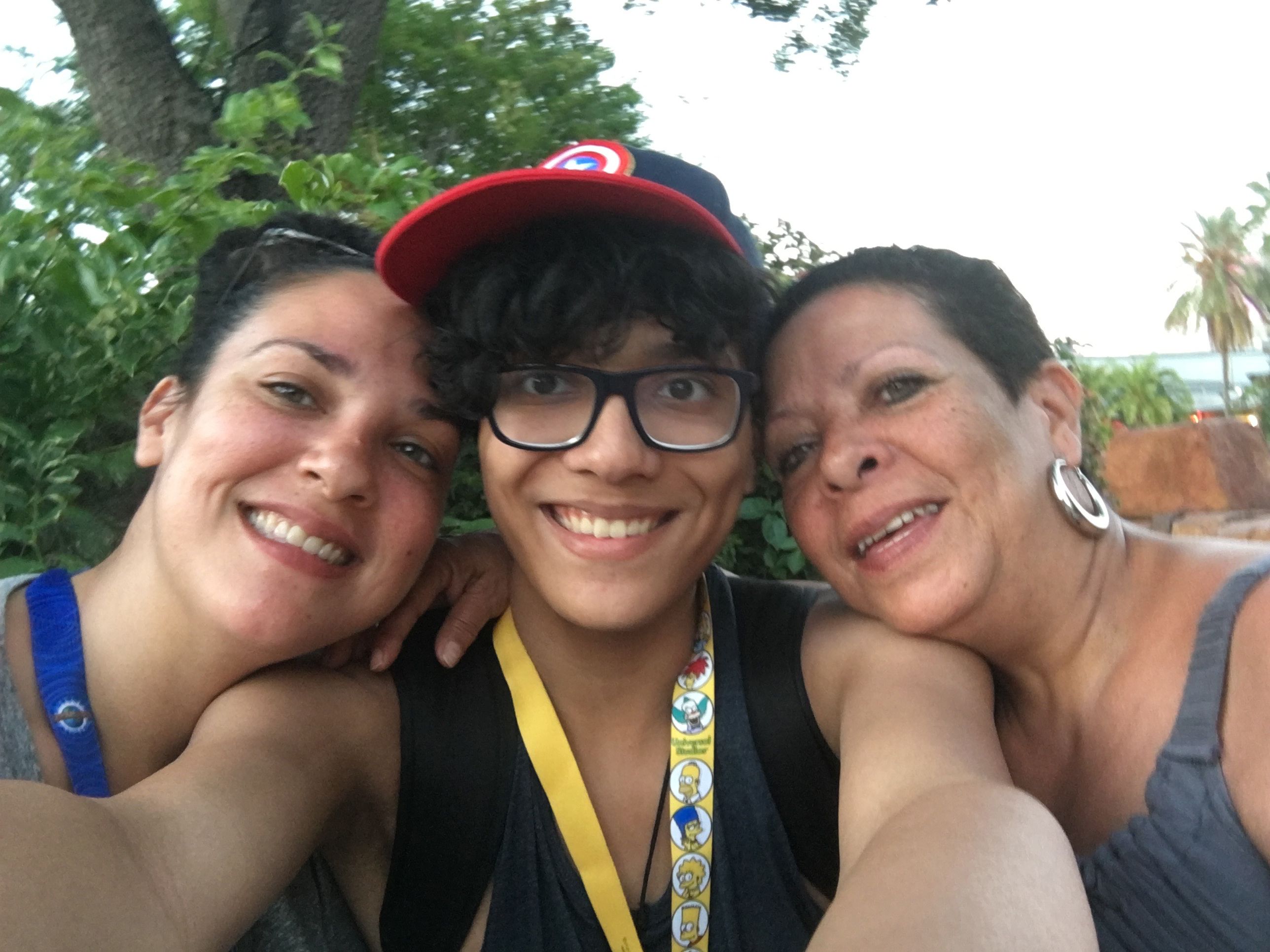 Monica with her child and mother.