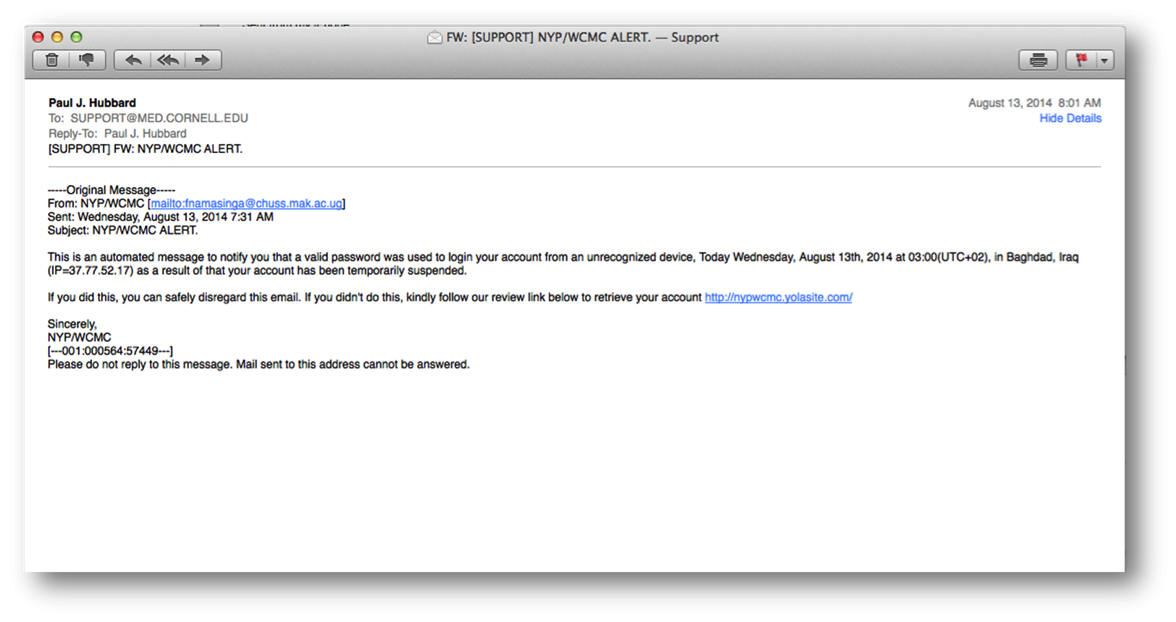 phishing example