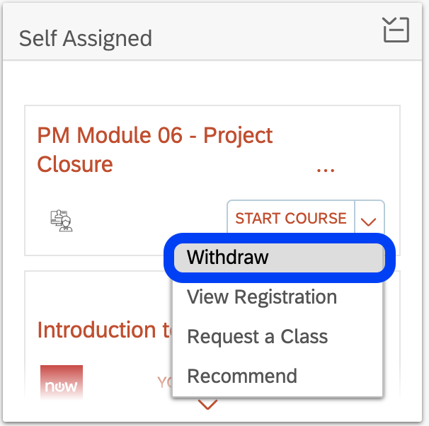 Withdraw from course in LMS