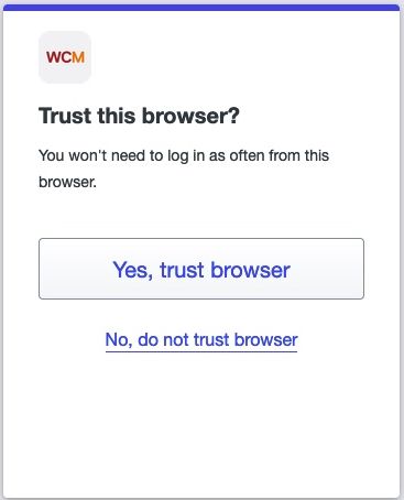 Trust this browser prompt in Duo