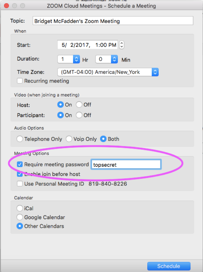 how to find zoom meeting id and password from link