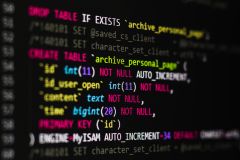 SQL code on a computer screen