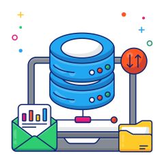 Drawing of a database connecting to files and data