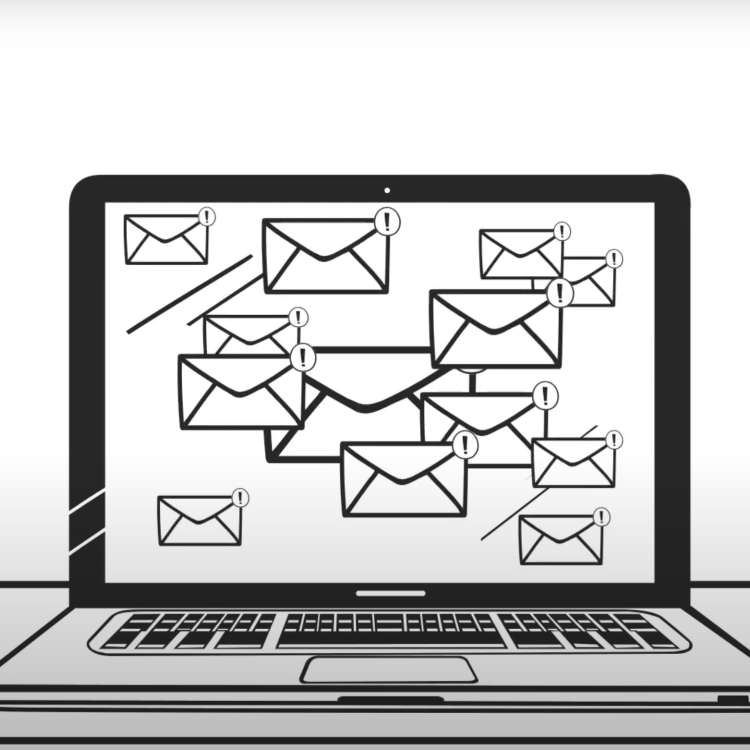 TipUp screenshot of many email icons on a computer screen